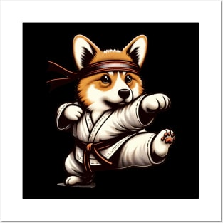 Corgi karate Posters and Art